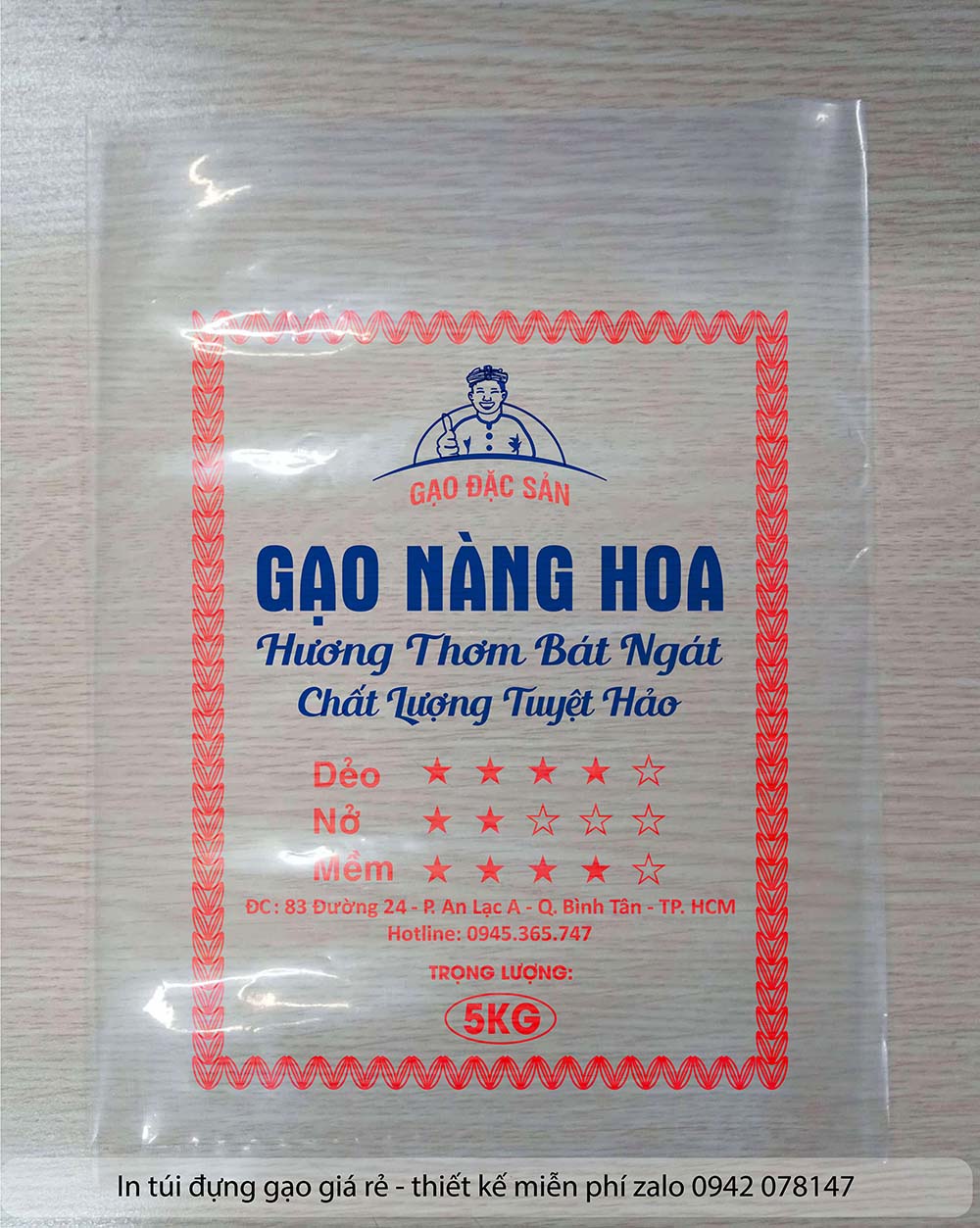 In túi đựng gạo giá rẻ