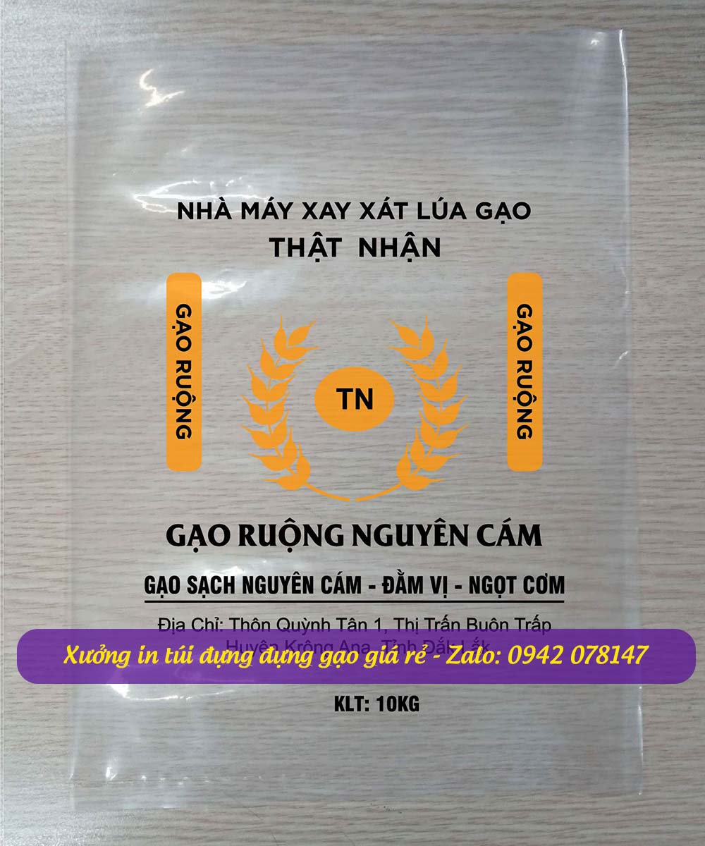 in túi đựng gạo