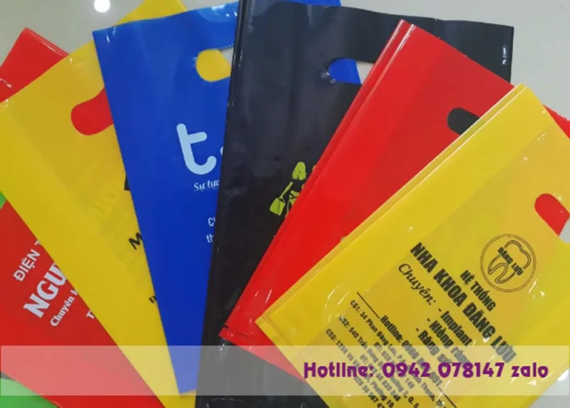 túi PE hột xoài in logo shop thời trang