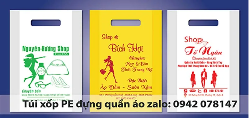 mẫu túi xốp shop thời trang đựng quần áo