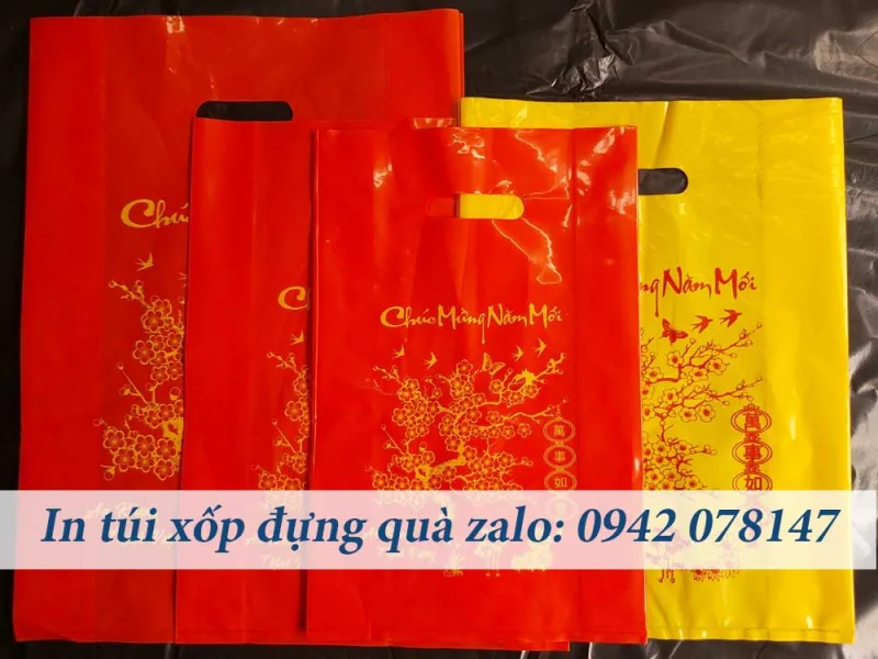 mẫu túi xốp PE bóng dẻo đựng quà Tết