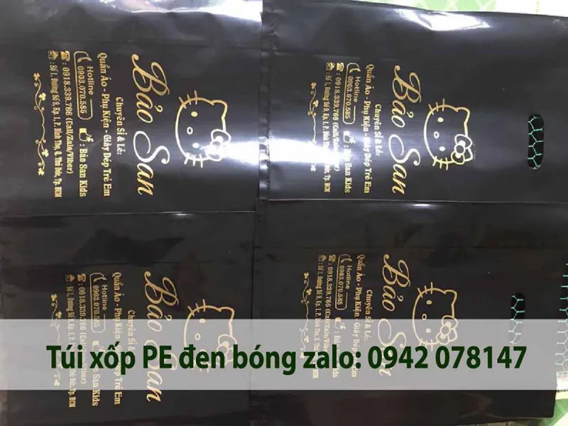 túi PE bóng đen đựng quần áo