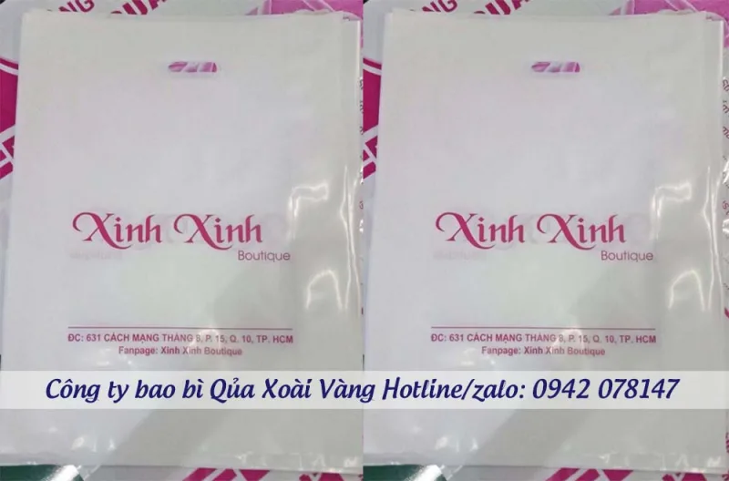 túi PE sữa hột xoài shop thời trang