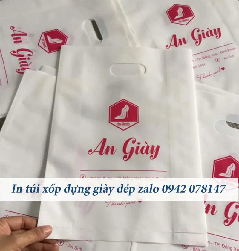in túi xốp đựng giày dép