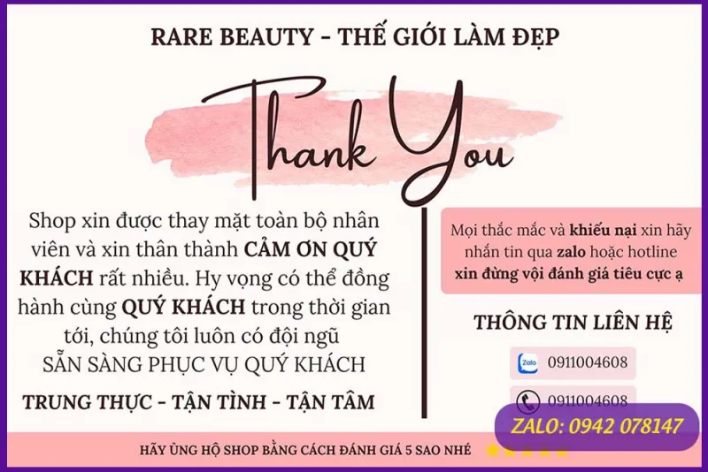 mẫu thẻ cảm ơn đẹp in theo yêu cầu