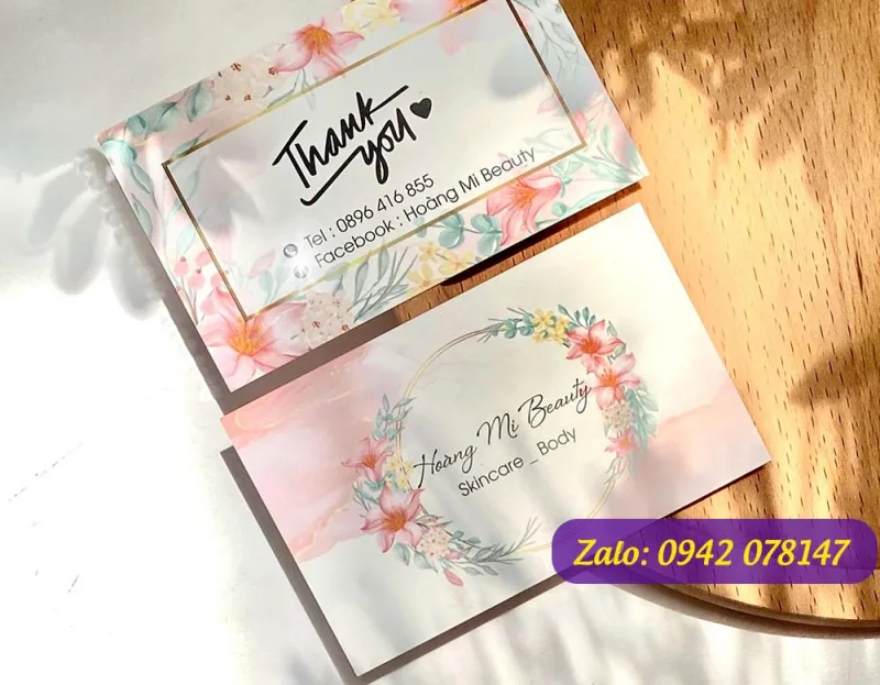 mẫu thẻ cảm ơn beauty và spa