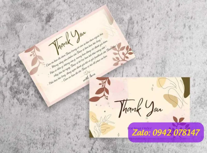 in card cảm ơn theo yêu cầu