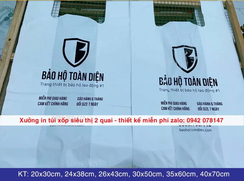 mẫu túi xốp 2 quai in 1 màu
