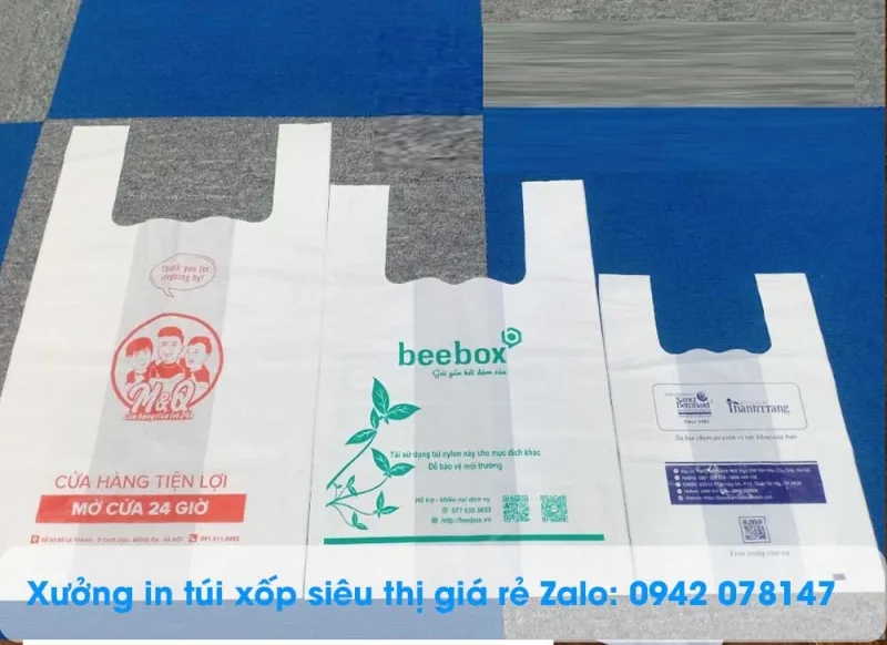 mẫu túi siêu thị cho cửa hàng tiện lợi