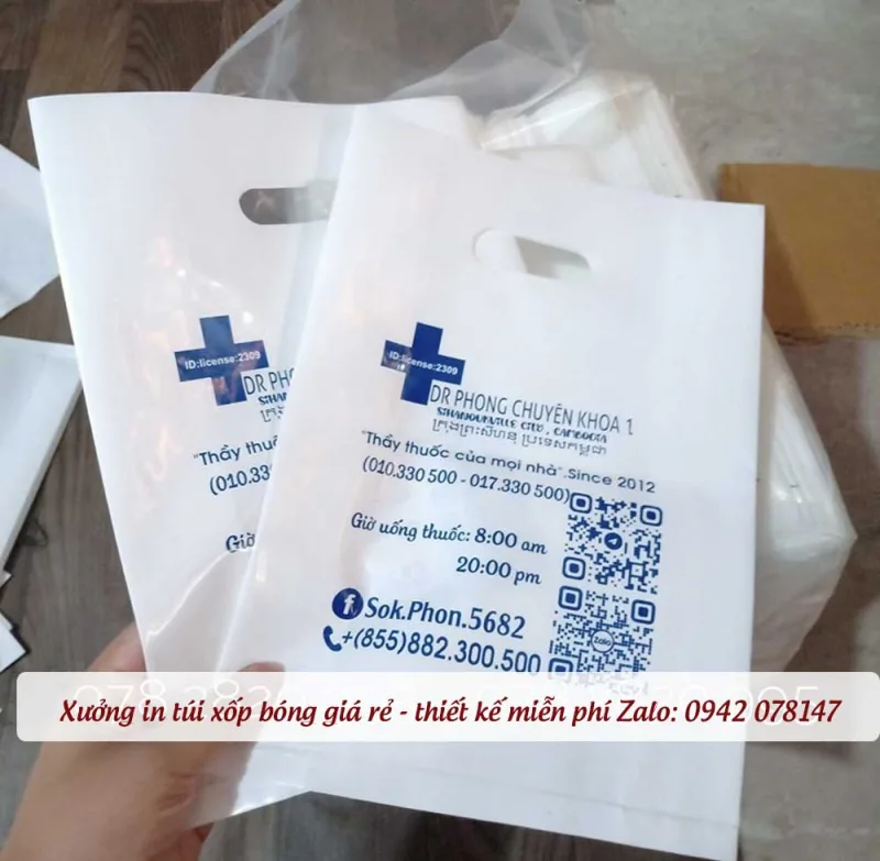 in túi xốp phòng khám