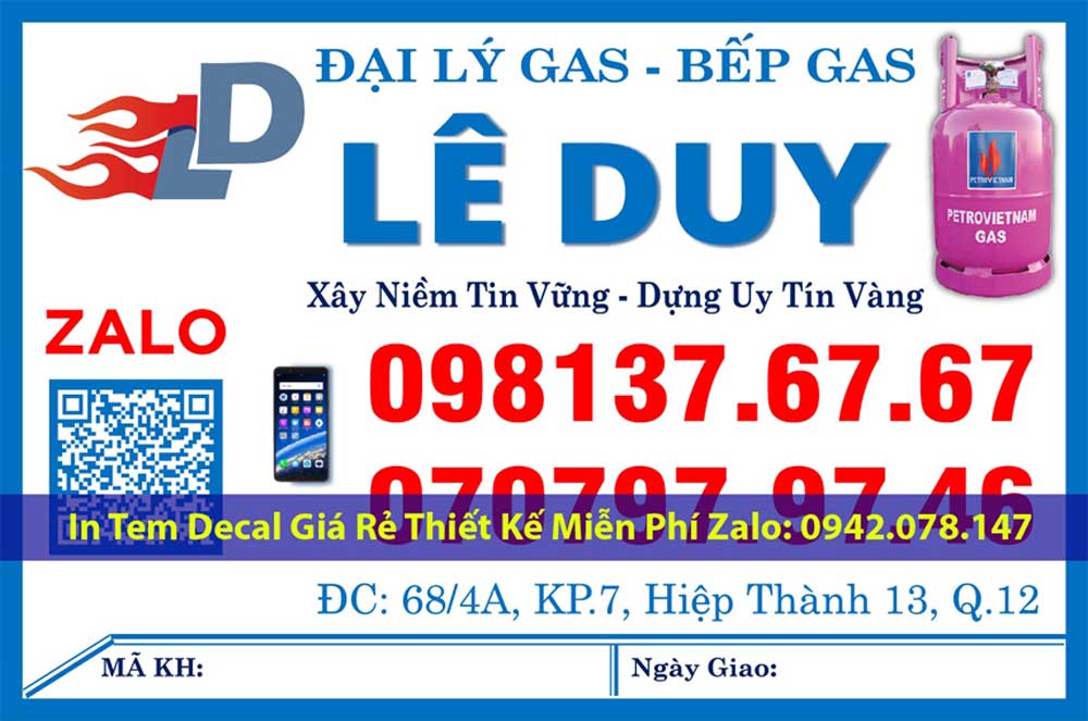 thiết kế tem decal gas