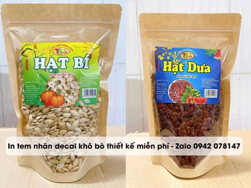 Tem decal giấy hạt bí hạt dưa Tết