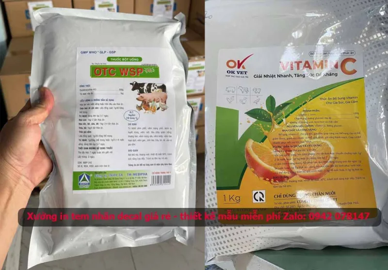 Tem nhãn thuốc vitamin C in sắc nét