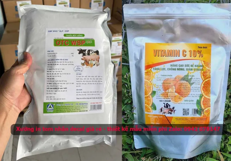 in tem nhãn thuốc thú y