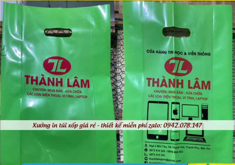 in túi xốp đựng phụ kiện điện thoại