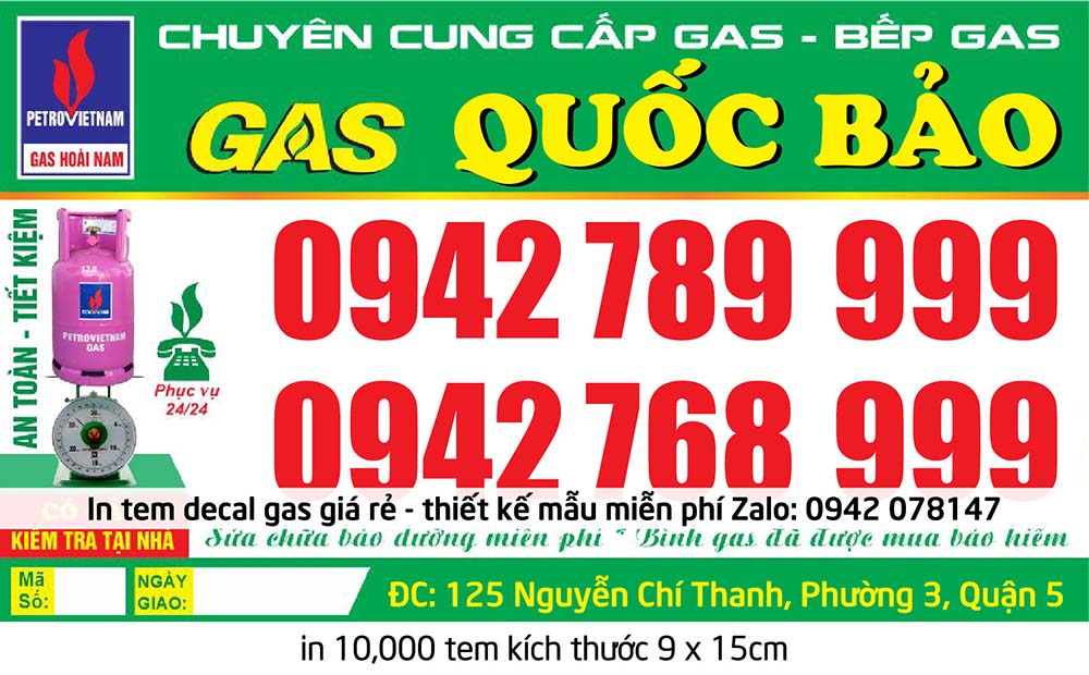 in tem gas giá rẻ