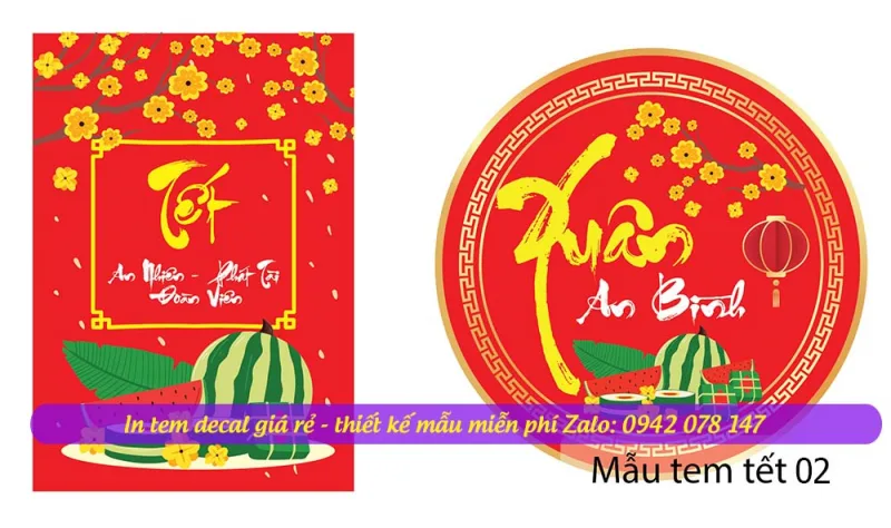 mẫu tem nhãn bế tròn Tết cho sản phẩm tết