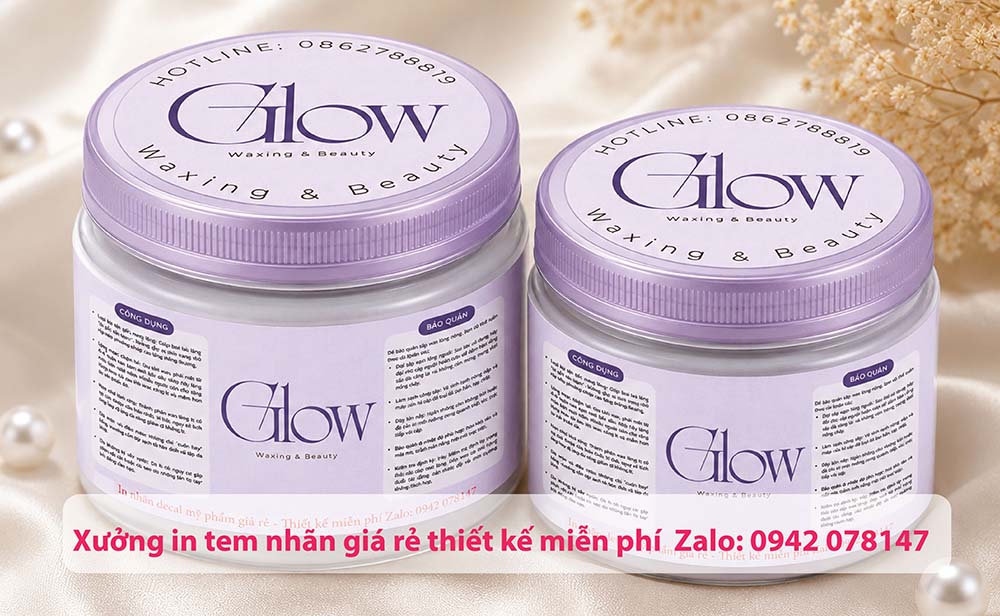 in tem nhãn mỹ phẩm glow