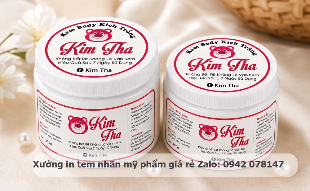 in tem nhãn mỹ phẩm kim tha