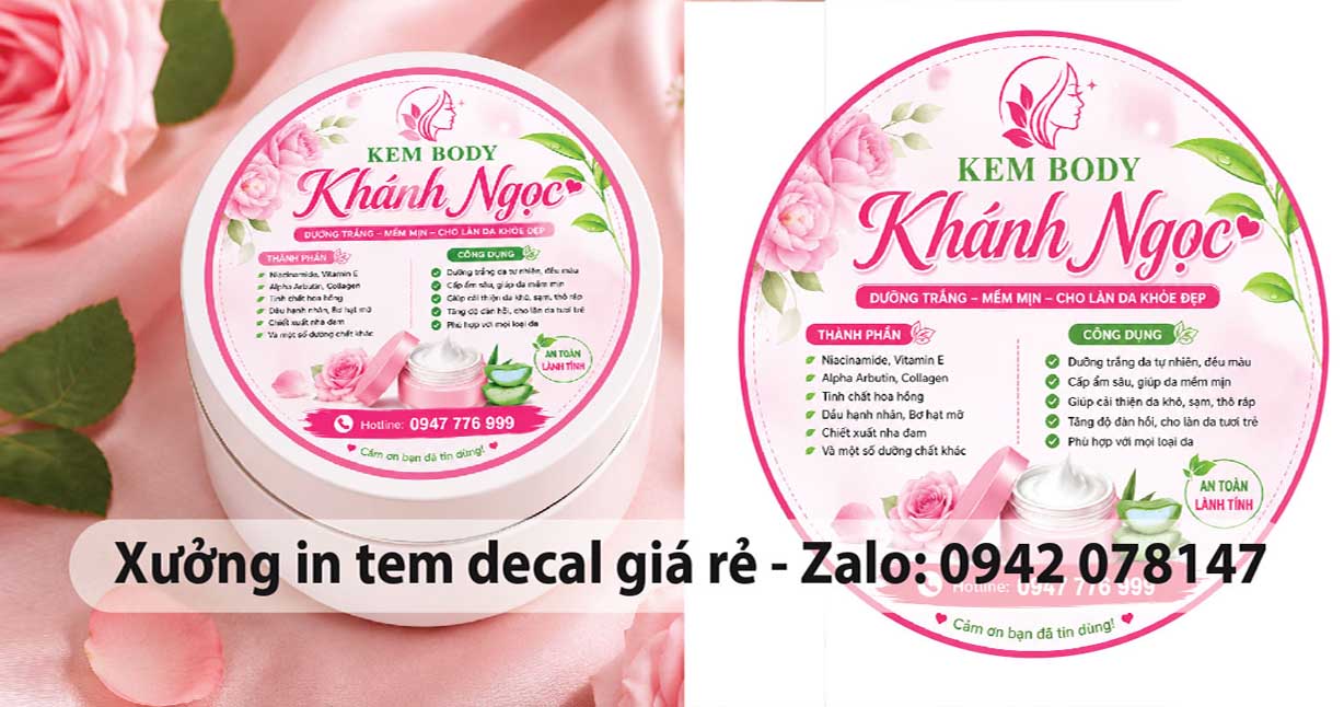 in tem mỹ phẩm body