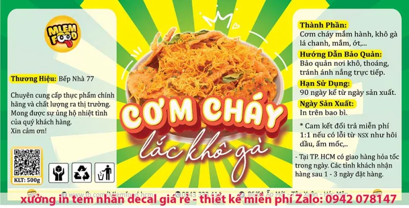 Mẫu tem decal khô gà