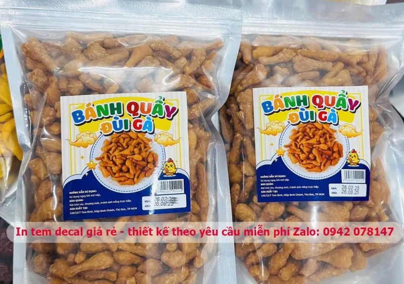 mẫu tem decal giấy đồ ăn vặt bánh quẩy