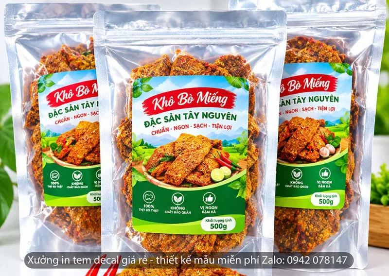 mẫu tem khô bò Tây Nguyên