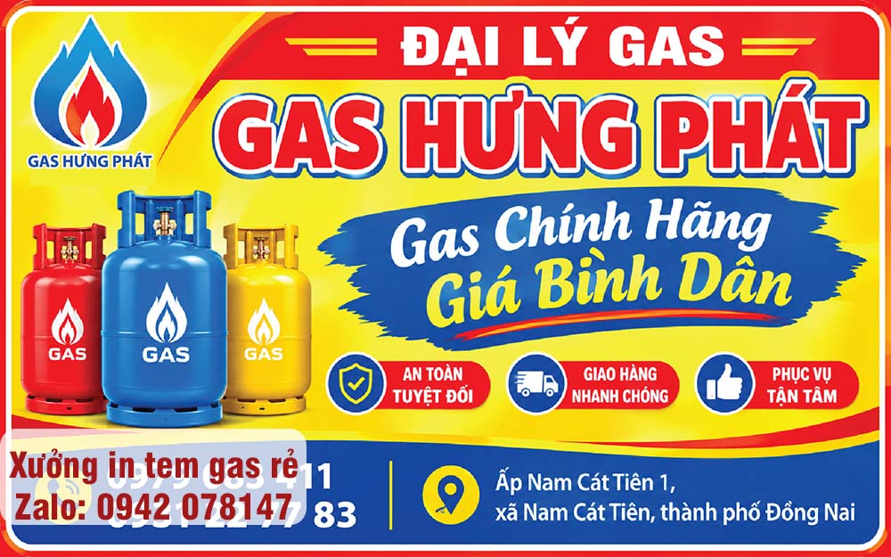 Mẫu thiết kế tem decal gas theo yêu cầu của đại lý