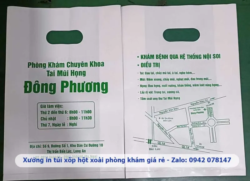 mẫu túi xốp PE phòng khám nha khoa