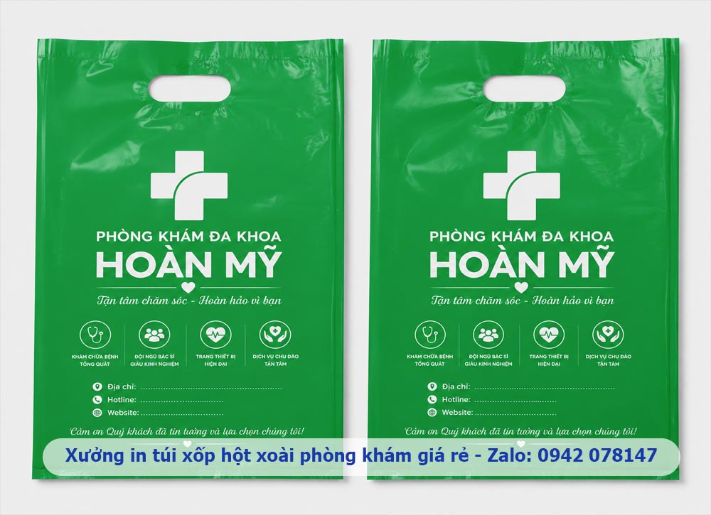 in túi xốp phòng khám đa khoa