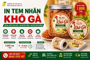 In Tem Nhãn Khô Gà Giá Rẻ TP.HCM – Thiết Kế Miễn Phí, In Nhanh 3–5 Ngày