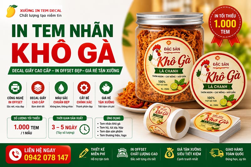 xưởng in tem decal khô gà