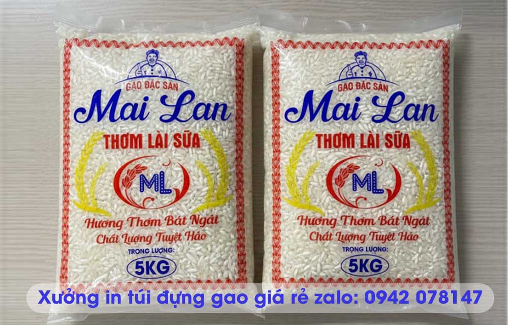 in túi nilon đựng gạo 5kg mai lan