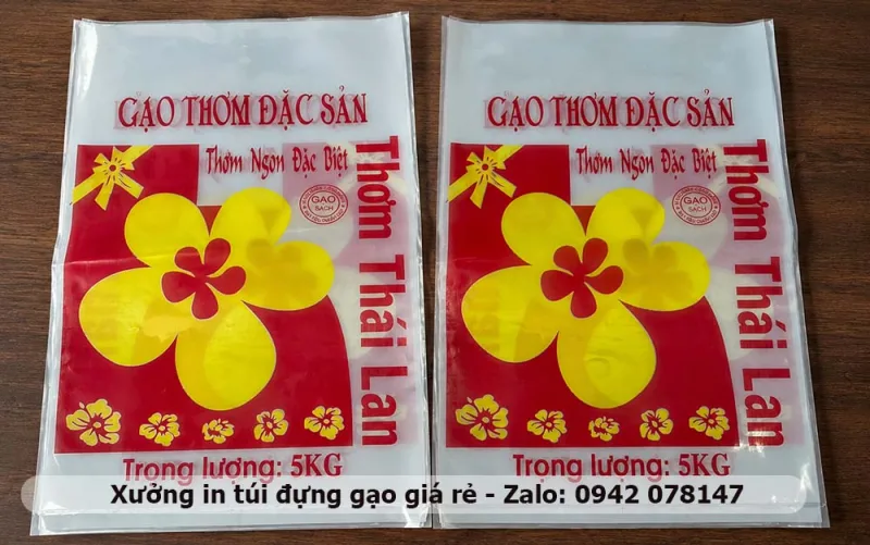 túi nilon PE trong đựng gạo đặc sản