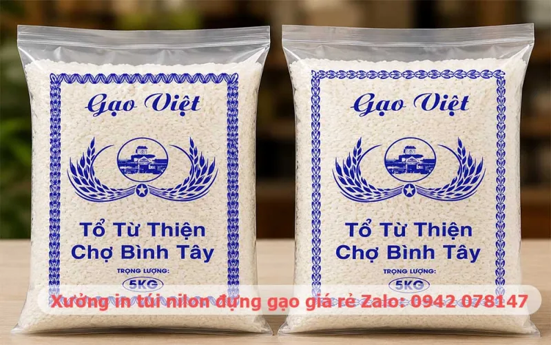 túi nilon đựng gạo từ thiện