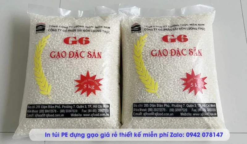 túi PE trong dẻo đựng gạo G-6