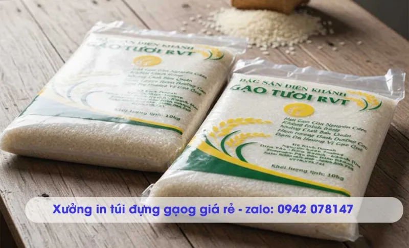 túi nilon đựng gạo 10kg in 2 màu